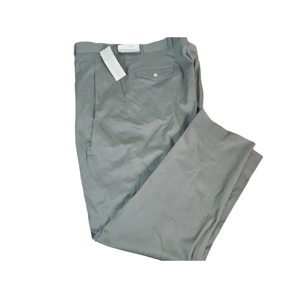 L.L. Bean Men's Dress‎ Pants Size 42W Inseam 34 Gray Cotton